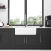 33 White Farmhouse Sink - 33 Inch Kitchen Sink Apron Front Ceramic Single Bowl Farmer Sink Basin - as Pic