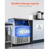 Commercial Ice Maker Machine, 160lbs/24H Ice Maker Machine with 66lbs Storage Capacity, 80 Ice Cubes in 15 Minutes
