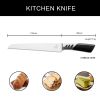 CHUSHIJI Bread Knife, Bread Knife for Homemade Bread, Razor-Sharp Serrated Bread Knife 12 Inch Well-Crafted Iridescent Seamless Ergonomically - Black