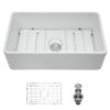 33 White Farmhouse Sink - 33 Inch Kitchen Sink Apron Front Ceramic Single Bowl Farmer Sink Basin - as Pic