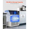 Commercial Ice Maker Machine, 440lbs/24H Ice Maker Machine with 130lbs Storage Capacity, 160 Ice Cubes in 15 Minutes