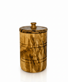 Olive Wood Spice Jar Salt Keeper w/Lid - As shown