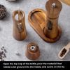 Pepper Grinder Pagoda-shaped Wooden Kitchen Pepper Mill - Natural - Double+Base
