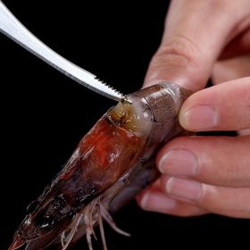 Stainless steel shrimp line knife kitchen cleaning tools cut fish belly knife open shrimp back knife to remove fish scales scraper - VB048H