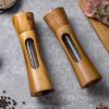 Pepper Grinder Pagoda-shaped Wooden Kitchen Pepper Mill - Natural - Double+Base