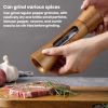 Pepper Grinder Pagoda-shaped Wooden Kitchen Pepper Mill - Natural - Double+Base