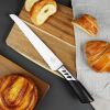 CHUSHIJI Bread Knife, Bread Knife for Homemade Bread, Razor-Sharp Serrated Bread Knife 12 Inch Well-Crafted Iridescent Seamless Ergonomically - Black