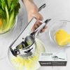 1pc Stainless Steel Potato Presser Masher Ricer; Commercial Grade Tool To Press Mash Fruit Or Food - Silvery