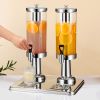 1.6 Gal Stainless Steel Beverage Dispenser – Dual Ice Cylinder, Hot & Cold Water Jug
