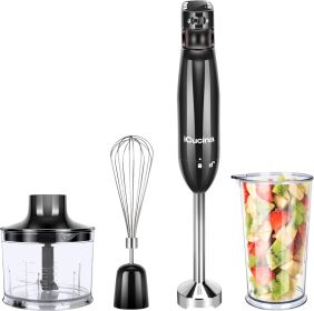 iCucina 4-in-1 Variable Speed Immersion Hand Blender - Black