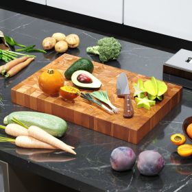 End Grain Cutting Board With Natural Waxes and Oils - Natural