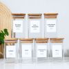 18 PCS Square Seasoning Jar Pepper Seasoning Bottle Pepper Powder Bottle 240ml Bamboo Wood Glass Seasoning Tank Square Spice Bottle - 18