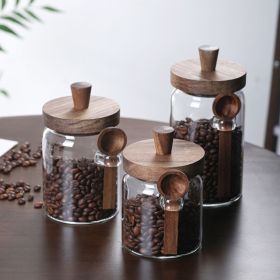 3 Pcs Glass Coffee Jars with Spoons, Candy Jars, Biscuit Jars, Storage Jars, Tea Jars, Snack Jars, Seasoning Jars, Salt Jars, Pepper Jars - 3