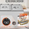 3-Pan Commercial Food Warmer, 17.4QT Electric Steam Table