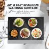 Food Warmer with Adjustable Temperature, Electric Warming Tray with Cool-Touch Handles for Parties, Buffets, Black - Black