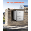 18x23 Inch Outdoor Kitchen Stainless Steel Triple Access BBQ Drawers with Chrome Handle, 18 x23 x 23 Inch - 18 x 23 x 23 inch - 3
