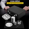 Ice Ball Press Kit, Anodized 7075 Aluminum, with Silicone Moulds, Large Mat, Stainless Steel Tong & Two Glasses