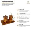 Olive Wood Canisters Set - 2-canister set plus base