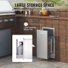 Pull Out Trash Drawer 13.6Wx26Hx19.3D Inch Lower Sliding Rails Stainless Steel Roll Out Trash Bin Pull Out Tray Outdoor Kitchen Trash Drawer with Hand