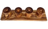 Olive Wood Canisters Set - 4-canister set plus base