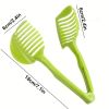 1pc Tomato Slicer Holder; Lemon Cutter; Round Fruits Vegetable Cutting Tools; Handheld Multi Purpose Tongs; Kitchen Gadget - Green