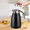 0.48 Gallon Stainless Steel Thermal Vacuum Flask – Large Double Wall Insulated Hot and Cold Beverage Bottle with Leakproof Lid – Black