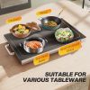 Food Warmer with Adjustable Temperature, Electric Warming Tray with Cool-Touch Handles for Parties, Buffets, Black - Black