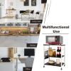Kitchen Helper Oven Storage Cart 3-Tier Kitchen Baker's Rack With Hooks - Deep Brown - 23.5'' x 16'' x 29''