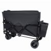 3-In-1 Folding Wagon Cart With Bench Seat, Patent Protection- Includes 1 Ice Pack, 500Lbs Heavy-Duty Utility Wagon, 180L Capacity All-Terrain Wheels F