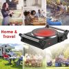 1000W Electric Single Burner Portable Heating Hot Plate Stove Countertop Rv Hotplate With 5 Temperature Stepless Adjustments Portable Handles