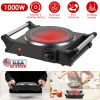 1000W Electric Single Burner Portable Heating Hot Plate Stove Countertop Rv Hotplate With 5 Temperature Stepless Adjustments Portable Handles