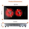 Dual Induction Burners Electric Cooktop 110V Total 1900W Electric Stove Built-In Electric Ceramic Stove With Timer Setting 9 Firepower Levels Over Hea