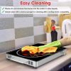 3500W Electric Single Ceramic Stove Electric Cooktop Hot Plate Infrared Countertop Burner With 12 Power & Temperature Levels 0-3H Timer Portable Handl