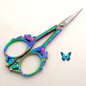 Butterfly Cut Retro Cut Cute Shape Tailor Scissors Yarn Embroidery Thread Head Household Scissors (Option: Color Titanium)