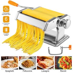 Pasta Maker Roller Machine Fettuccine Noodle Maker (Option: Silver)