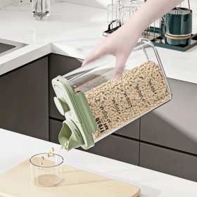 Airtight Food Storage Container - Large Capacity Sealed Bin for Rice, Grains & Dry Goods, Moisture-Proof & Mold-Resistant Kitchen Pantry Organize (Color: Green)